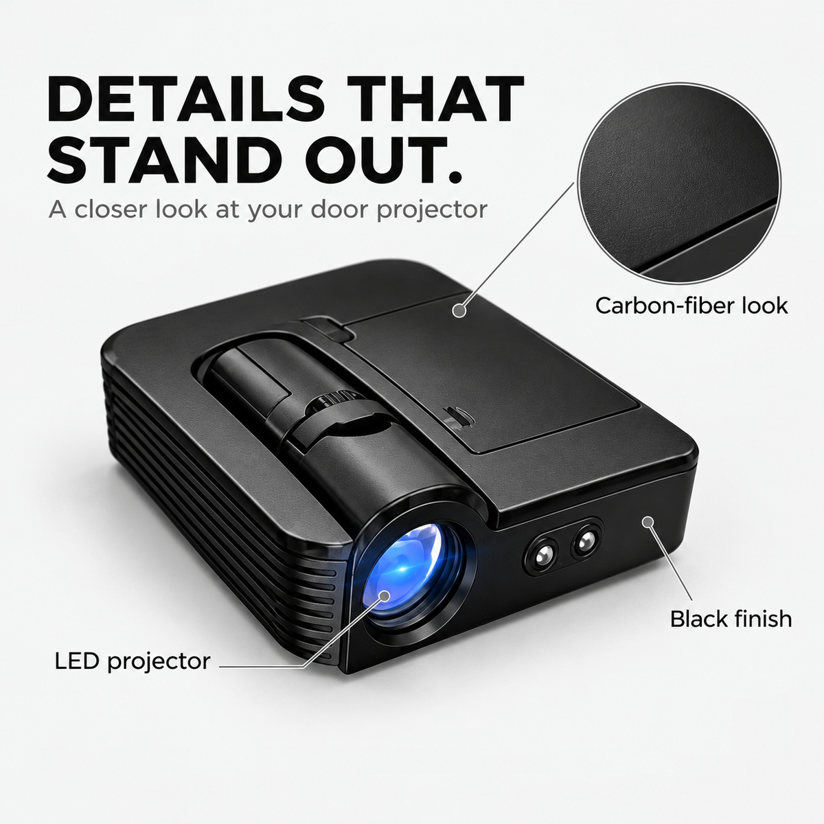 Car door projector LED projection demo